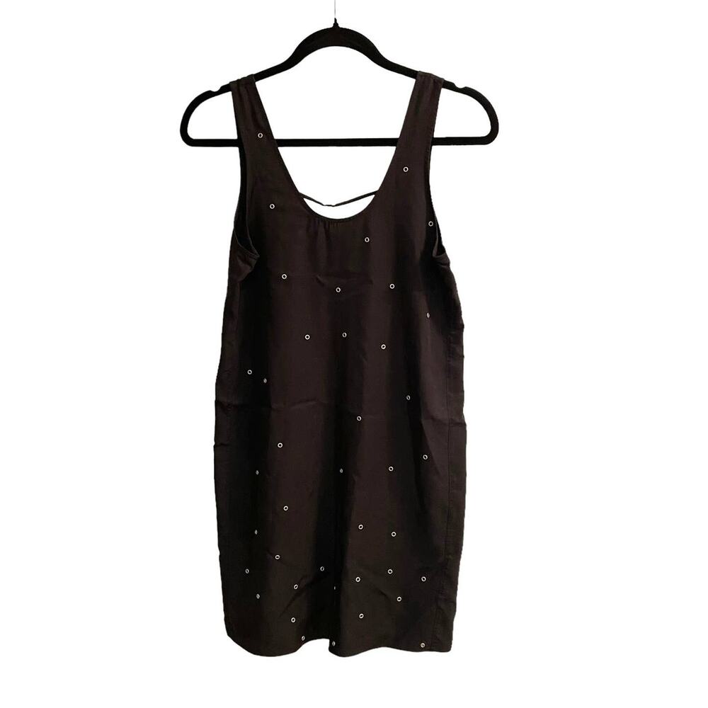 Kerrigan Sleeveless Black Grommet Mini Dress
